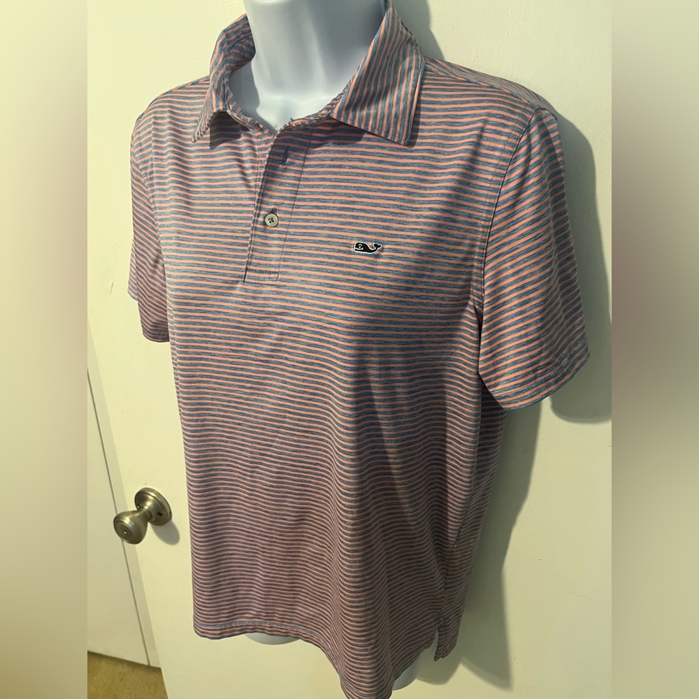 Vineyard Vines   Striped Polo - Blue and Pink
Size Large